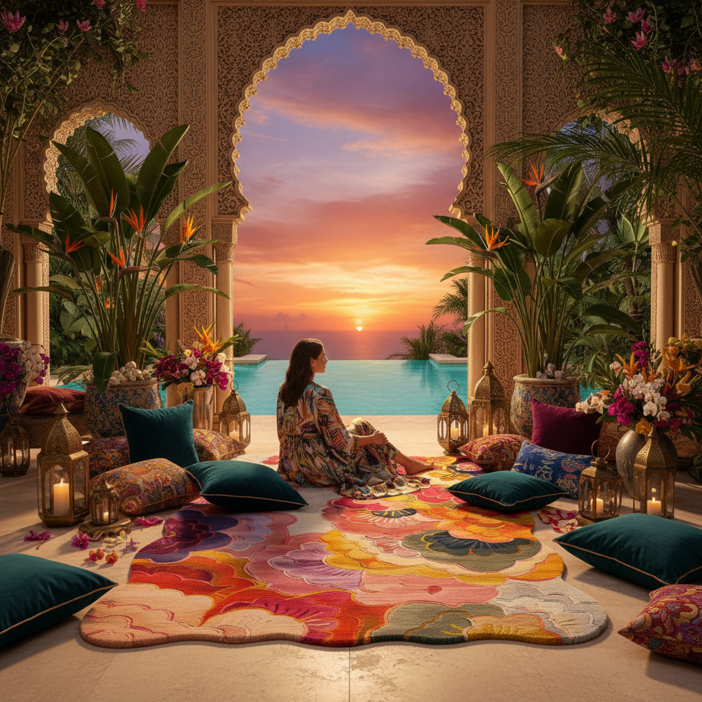 Wildflower Waterfall Hand Tufted Wool Rug