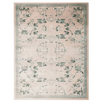 The Willow Grace Hand Tufted Area Rug features an elegant vintage design with intricate green floral patterns on a soft beige background, ideal for adding a touch of classic charm to living rooms. This 8x10 wool rug is perfect for those seeking stylish and durable rugs for living room spaces.