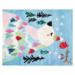 Charming Winter Bear Whimsy Hand Tufted Area Rug featuring a playful bear design with colorful abstract patterns, perfect for adding a cozy, artistic touch to any living room. This wool rug combines vibrant colors with a whimsical scene, making it an ideal choice for area rugs for the living room.