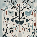 Close-up view of the Winter Garden Song hand-tufted area rug, showcasing an abstract floral design in muted tones. This wool rug is perfect for adding a touch of elegance to large living room spaces.