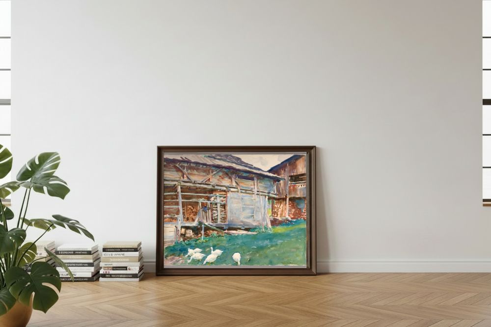Framed room mockup - leaning