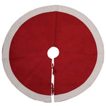 Wool Felt White Trim & Tie Closures Tree Skirt