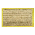 Top view of a Yellow Bordered Natural Jute Rug, ideal for large area rugs in a living room. This boho rug features a textured jute center with a vibrant yellow border, making it a perfect area rug for adding warmth and style to any living space.