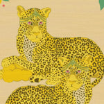 This vibrant area rug features two intricately detailed yellow cheetahs set against a soft, muted background, perfect for adding a touch of elegance to your office or dining room. Made from high-quality wool, this hand-tufted rug combines artistic flair with functionality, making it an excellent choice for office rugs or dining room carpets.