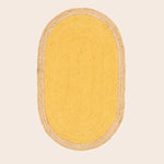 Yellow Oval Jute Rug