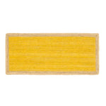 A vibrant yellow rectangular jute area rug, perfect for adding a boho touch to your bedroom. The natural jute border complements the bold yellow center, making it an ideal choice for those seeking stylish rugs for bedroom spaces.