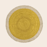 Yellow Round Jute Rug