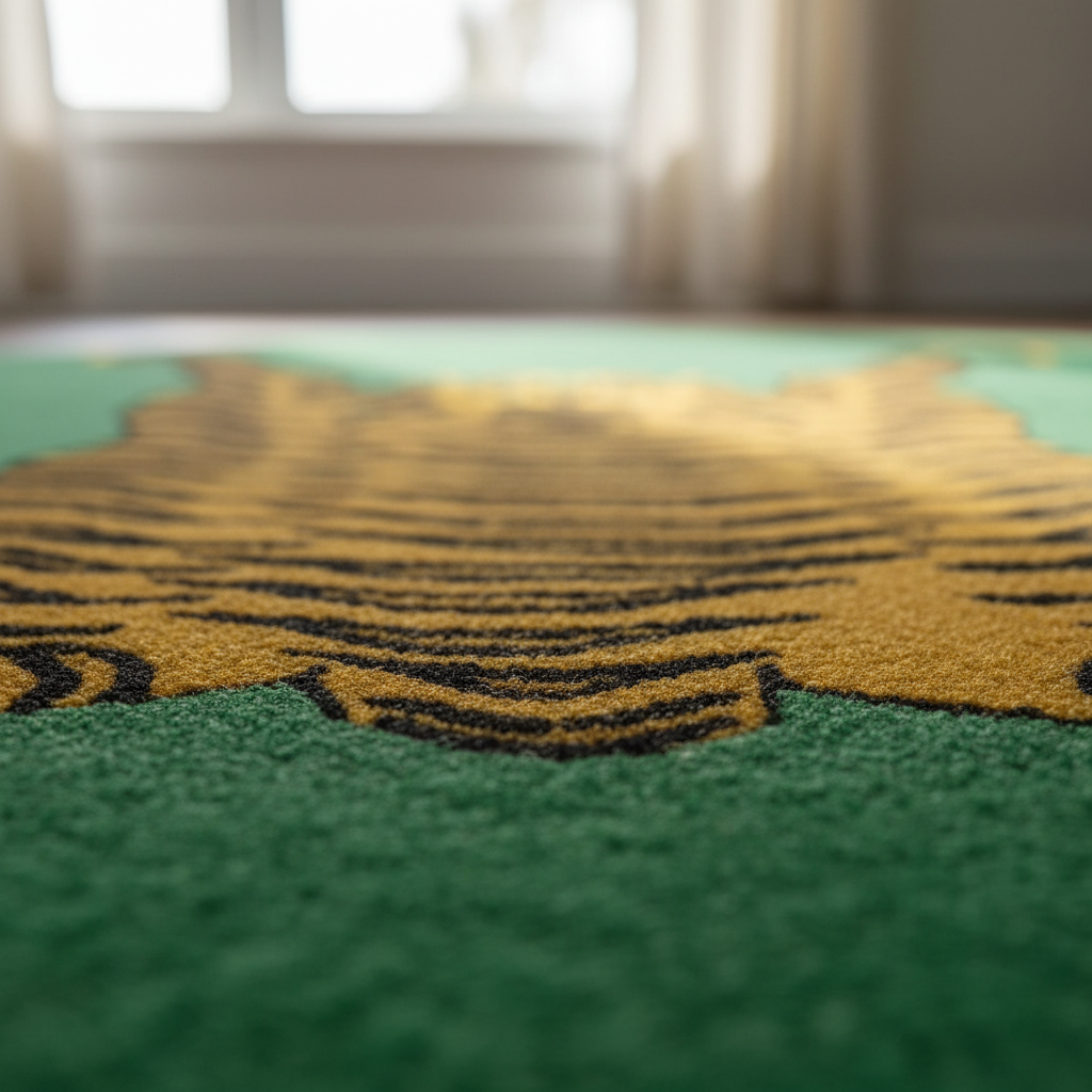 close up shot of a wool rug