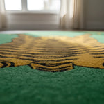 close up shot of a wool rug