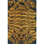 Yellow Tibetan Tiger Hand Tufted Wool Rug