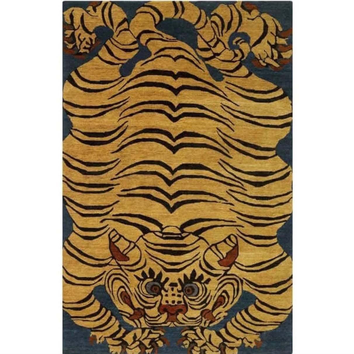 Yellow Tibetan Tiger Hand Tufted Wool Rug