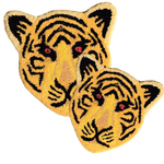 Yellow Tiger Face Hand-Tufted Wool Accent Rug