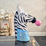 Zebra Blowing Bubbles Decorative Vase
