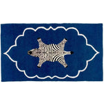 Zebra in the Royal House Hand Tufted Wool Rug - Dark Blue