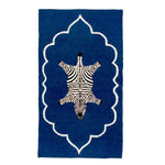 Zebra in the Royal House Hand Tufted Wool Rug - Dark Blue