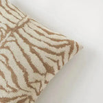 Zebra print jacquard throw pillow cover featuring a stylish beige and brown pattern, perfect for home decor.