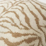 Zebra print jacquard throw pillow cover featuring a textured beige and brown pattern, ideal for adding a stylish accent to any living space.