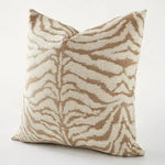 Zebra print jacquard throw pillow cover in neutral tones, perfect for adding texture and style to any living space.