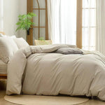 100% Cotton Duvet Cover Set - Cream