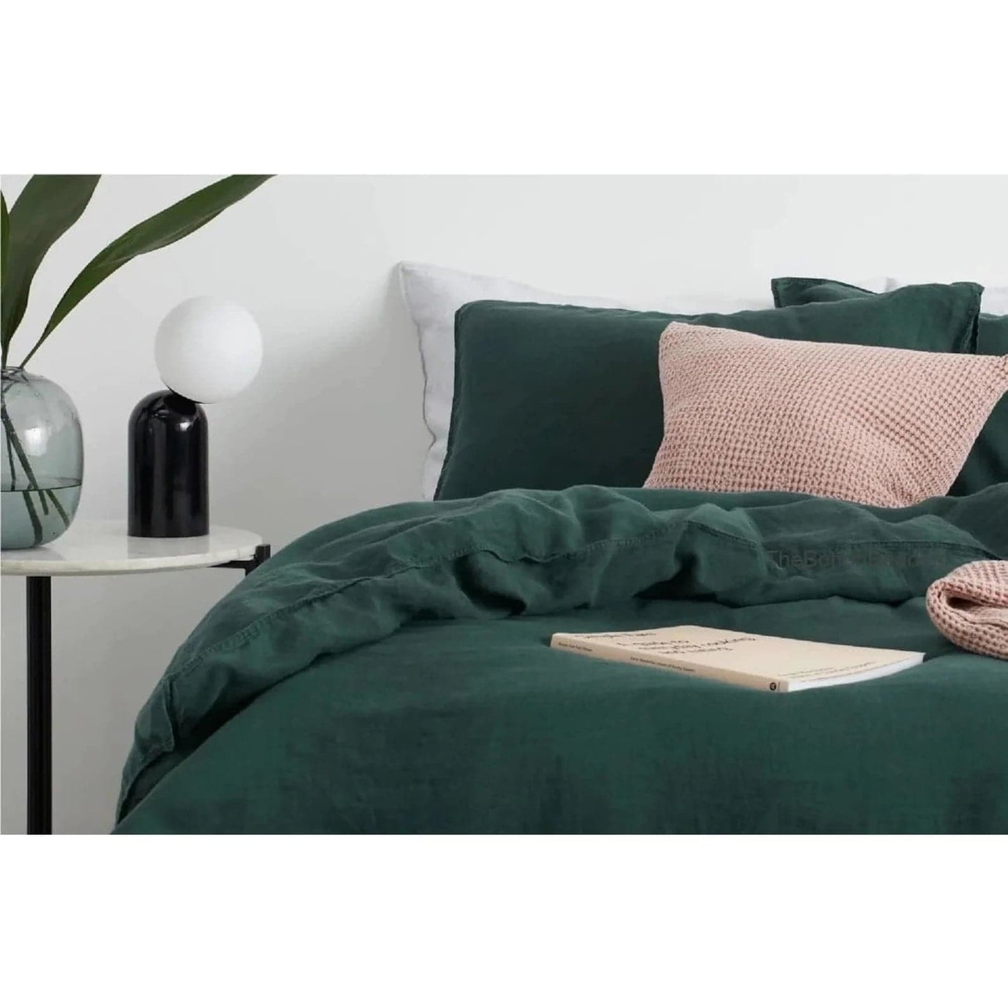 100% Cotton Duvet Cover Set - Dark Green