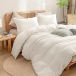 100% Cotton Duvet Cover Set - Ivory White