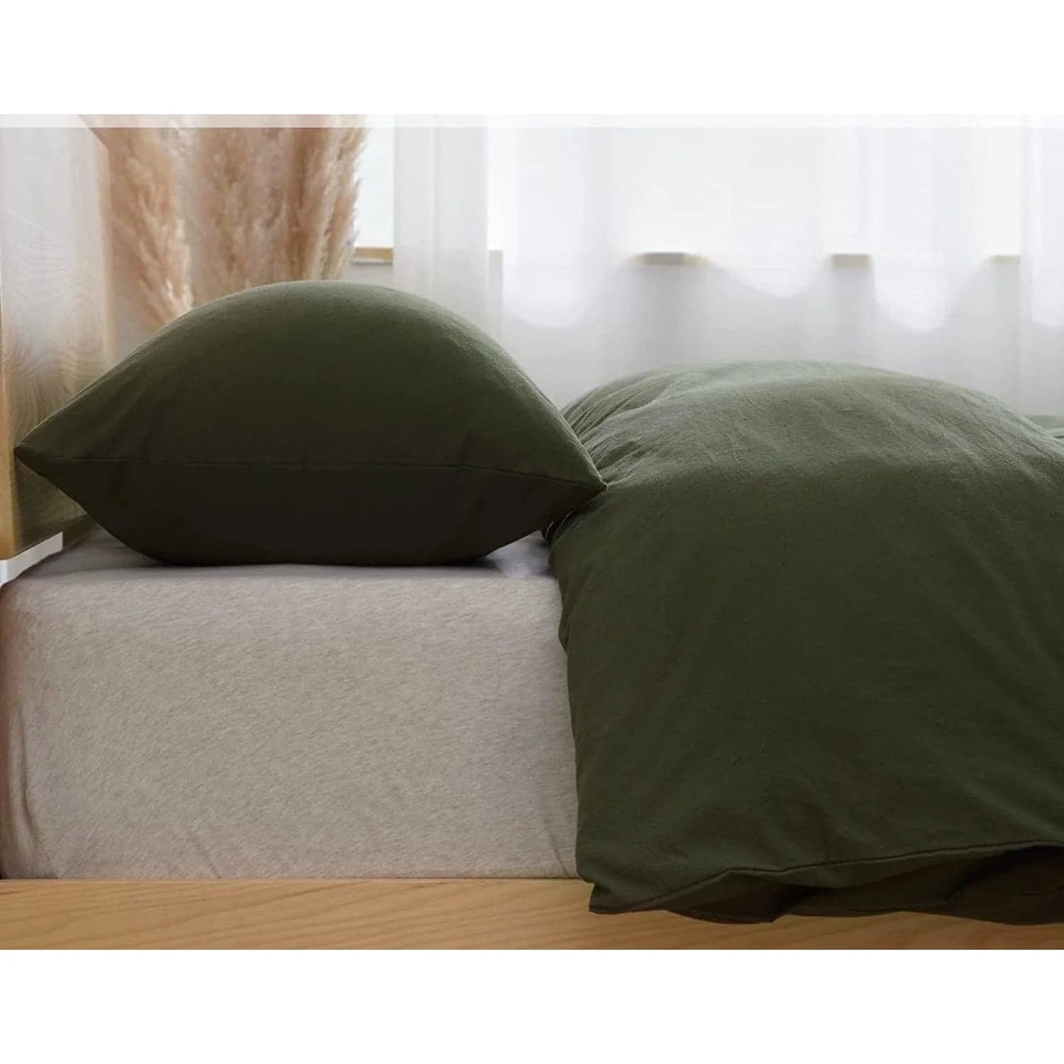 Moss Green 100% Cotton 3 Piece Duvet Cover Set 4 Piece Sheet Set Pre-washed  200 TC Percale -  Canada