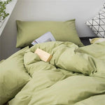 100% Cotton Duvet Cover Set - Parrot Green