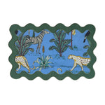 100% Cotton Green Scallop Safari Placemat Set