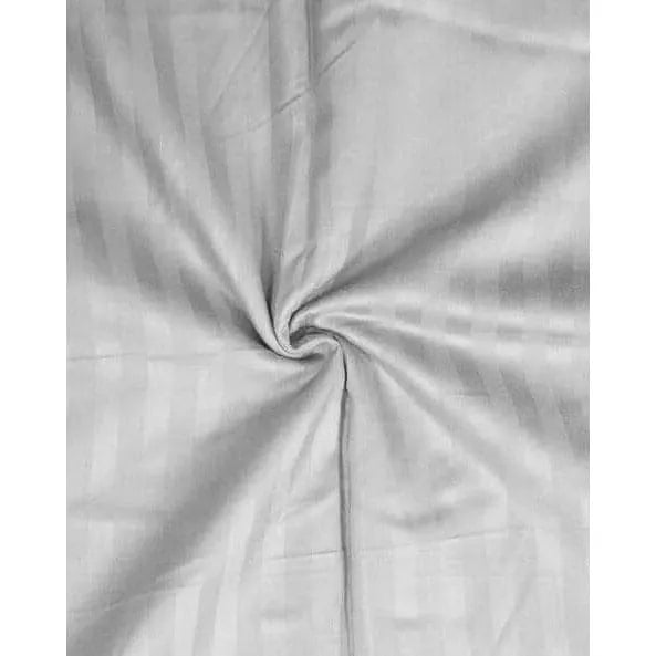 100% Cotton Satin Stripe 210 TC Duvet Cover Set - Light Gray