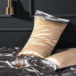 100% Mulberry Silk Solid Pillow Case Light Tan, Silver