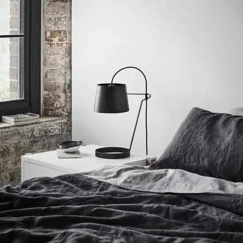 100% Pure Linen Duvet Cover Set - Charcoal Black