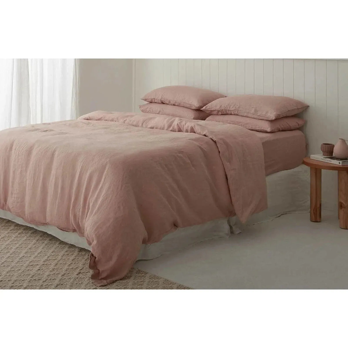 100% Pure Linen Duvet Cover Set - Clay California King US