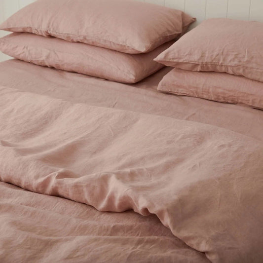 100% Pure Linen Duvet Cover Set - Clay - MAIA HOMES