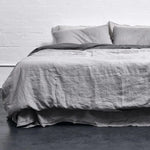 100% Pure Linen Duvet Cover Set - Light Gray California King US