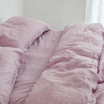 100% Pure Linen Duvet Cover Set - Lilac