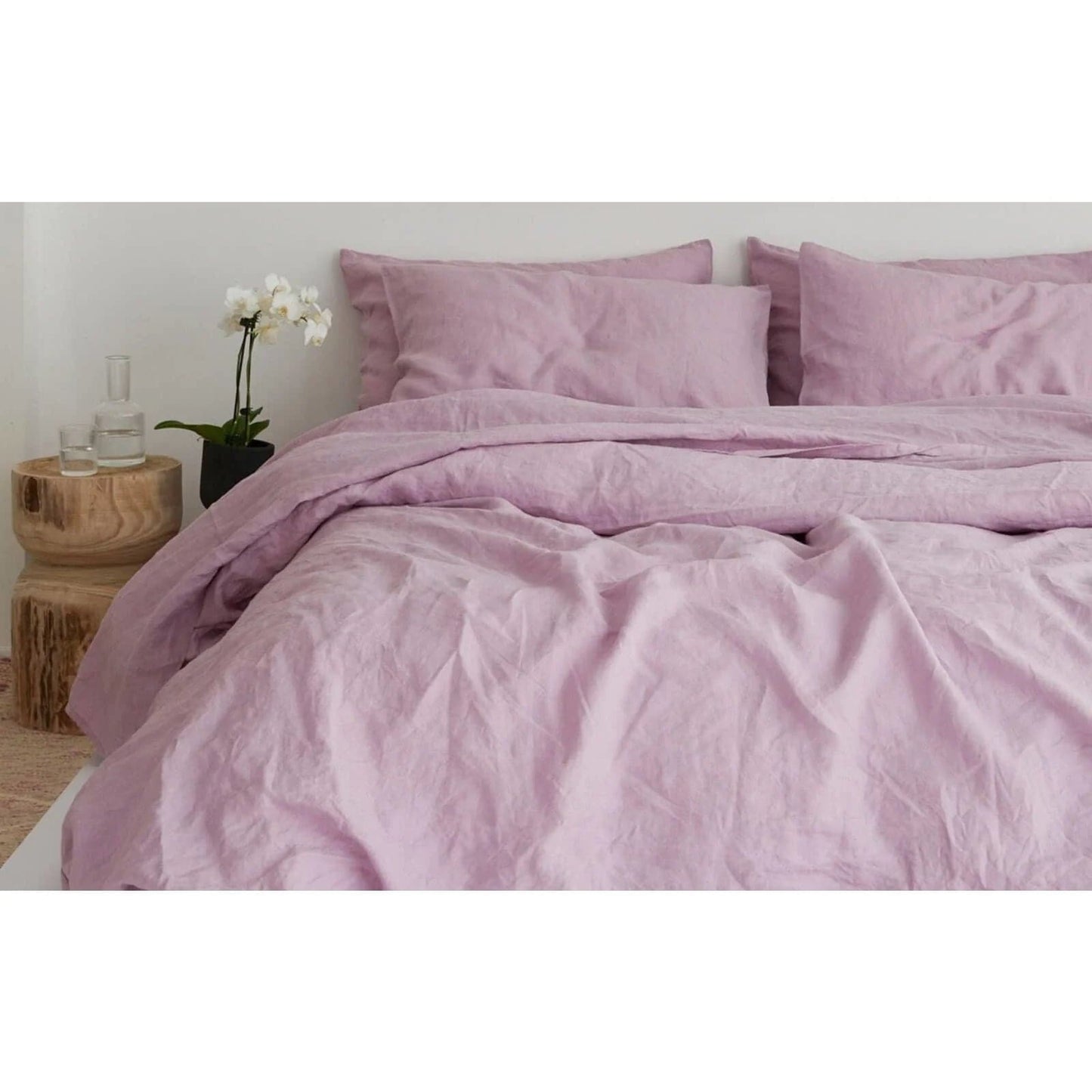 100% Pure Linen Duvet Cover Set - Lilac - MAIA HOMES