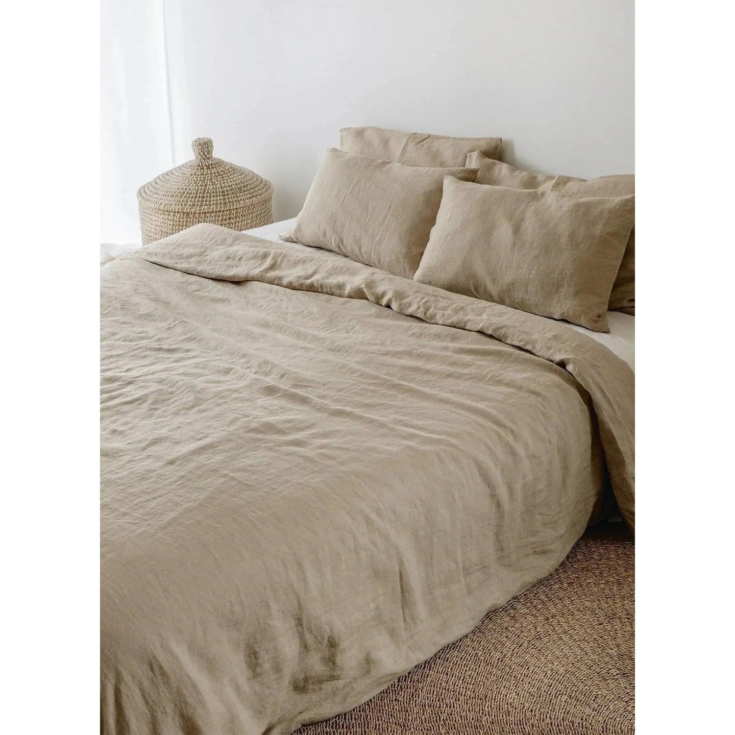 100% Pure Linen Duvet Cover Set - Natural Beige California King US