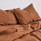 100% Pure Linen Duvet Cover Set - Rust