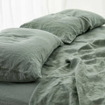 100% Pure Linen Duvet Cover Set - Sage Green