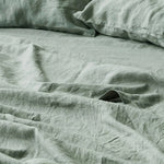 100% Pure Linen Duvet Cover Set - Sage Green