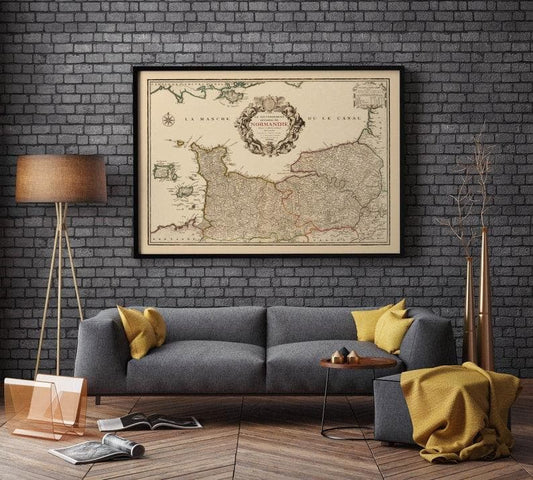 1711 Map of Normandy, France| Old Map of Normandy Print - MAIA HOMES