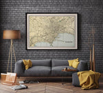 1901 Naples Map Print| Canvas Print Wall Art