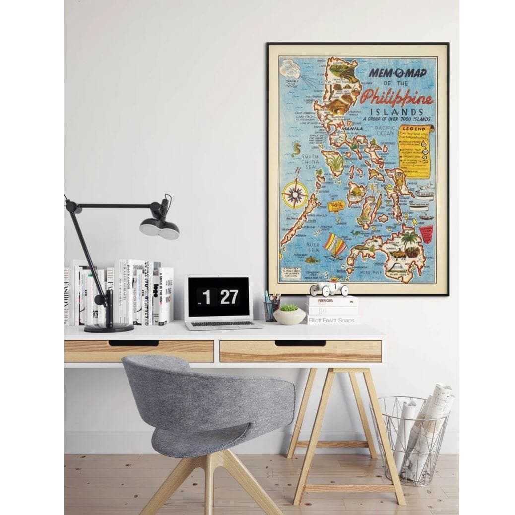1945 Philippines Vintage Map Wall Print - MAIA HOMES