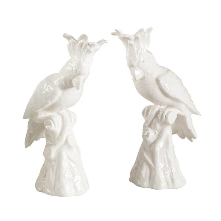 2 Piece Hope Parrots Figurine Set White