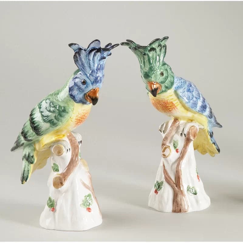 2 Piece Hope Parrots Figurine Set - MAIA HOMES