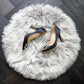 2' Round Artificial Wool Faux Fur Rug - MAIA HOMES