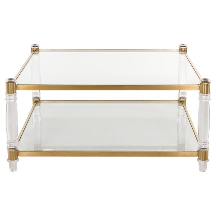 2 Tiered Acrylic Coffee Table with Storage