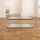 2 Tiered Acrylic Coffee Table with Storage - MAIA HOMES