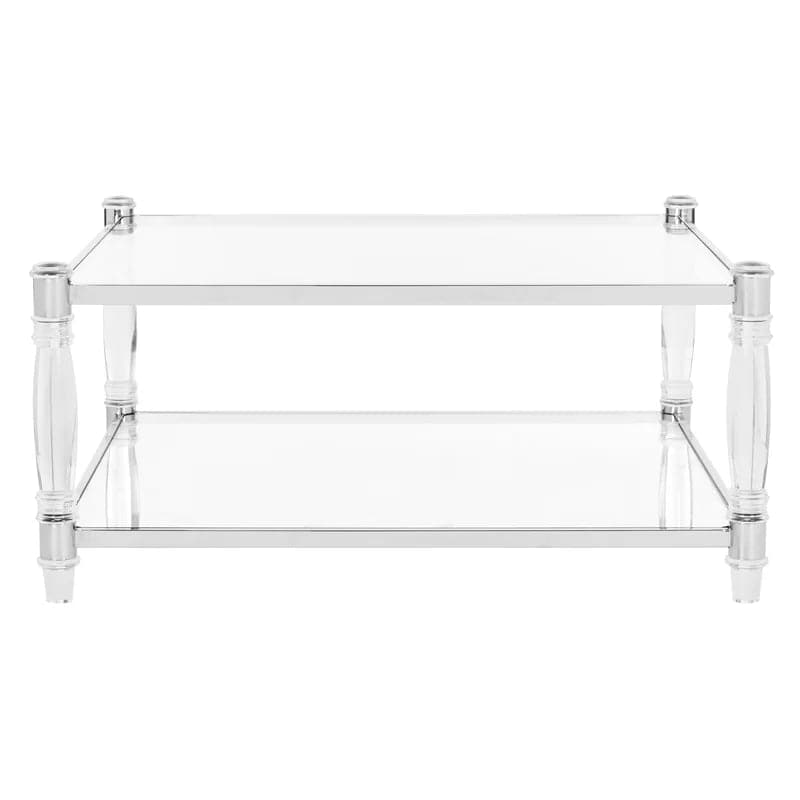 2 Tiered Acrylic Coffee Table with Storage