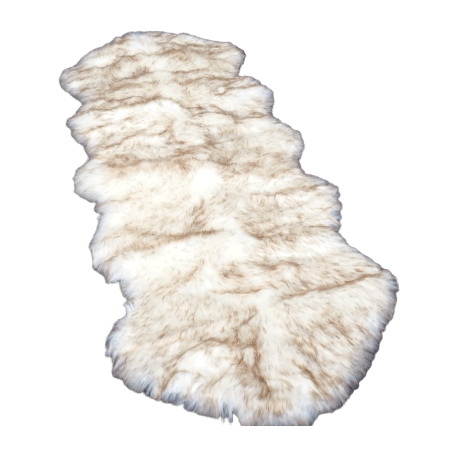 2' x 6' Animal Shape Artificial Wool Faux Fur Rug, Champagne - MAIA HOMES